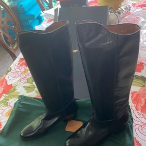 Authentic and Genuine Ralph Lauren Black Calf high boots. Size 8.5 B.